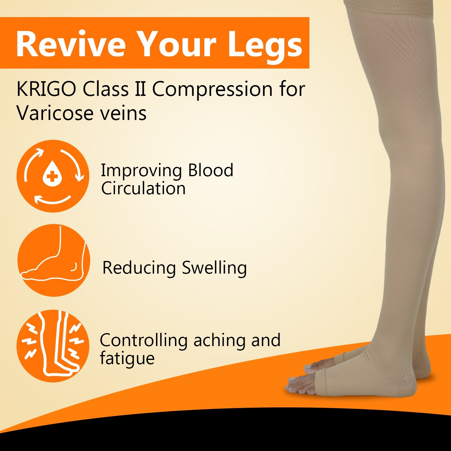 THIGH LENGTH - KRIGO CLASS II COMPRESSION STOCKINGS