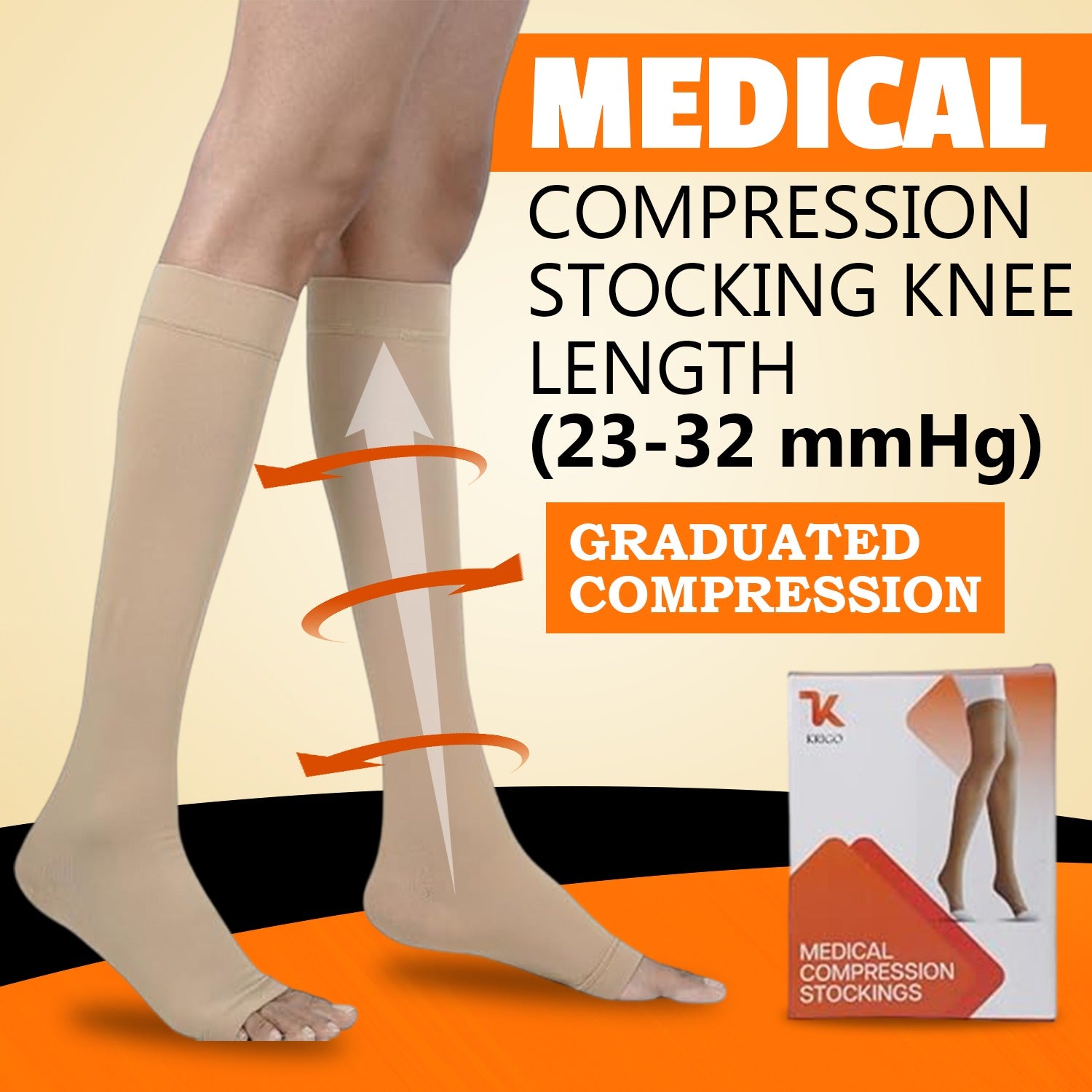 KNEE LENGTH - KRIGO CLASS II COMPRESSION STOCKINGS